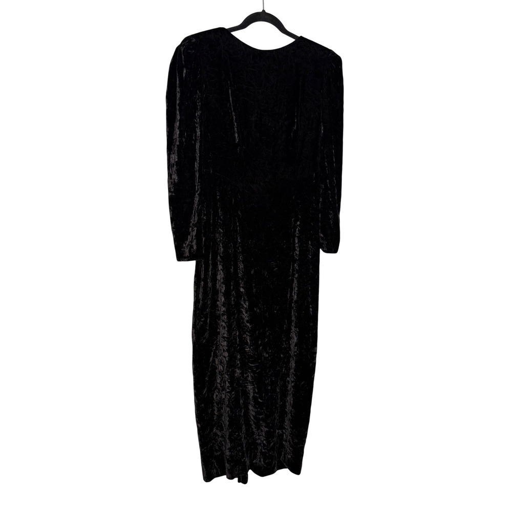 Escada by Margaretha Ley black velour glamour elegant open back dress old money